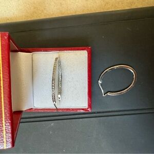 14 K genuine, diamond hoops